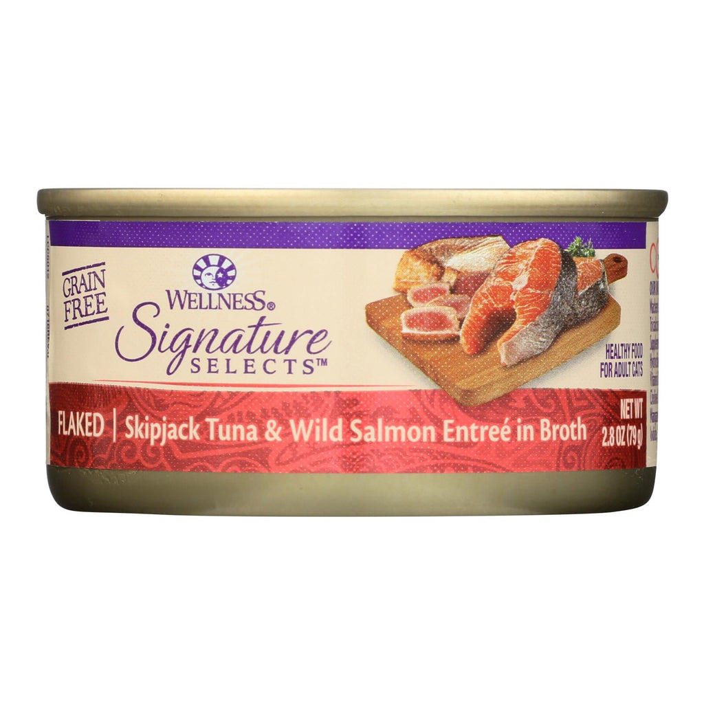 Wellness Signature Selects Skipjack Tuna & Wild Salmon Entree in Broth Cat Food, 2.8 oz (Case of 12)