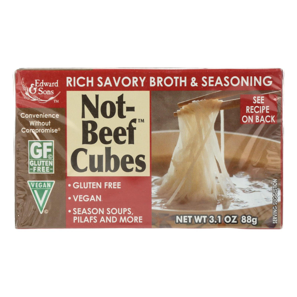 Edward & Sons Not-Beef Natural Bouillon Cubes, 3.1 oz (Case of 12)
