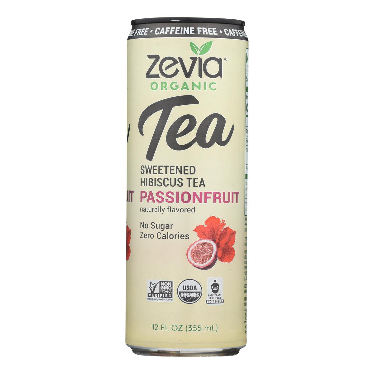 Zevia Caffeine Free Hibiscus Passion Fruit Tea, 12 fl oz (Case of 12)