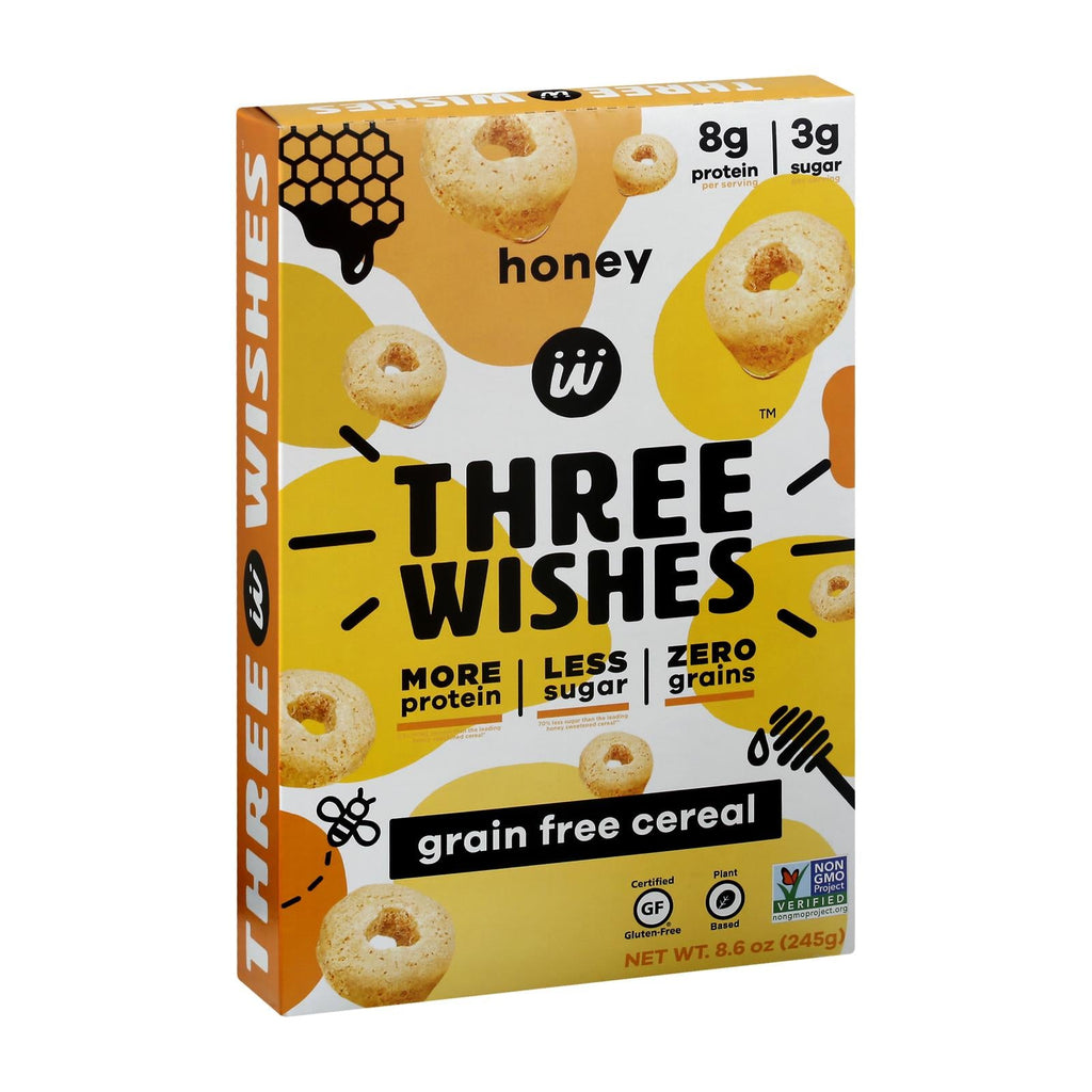 Three Wishes Gluten Free Cereal, Honey, 8.6 oz (Case of 6)