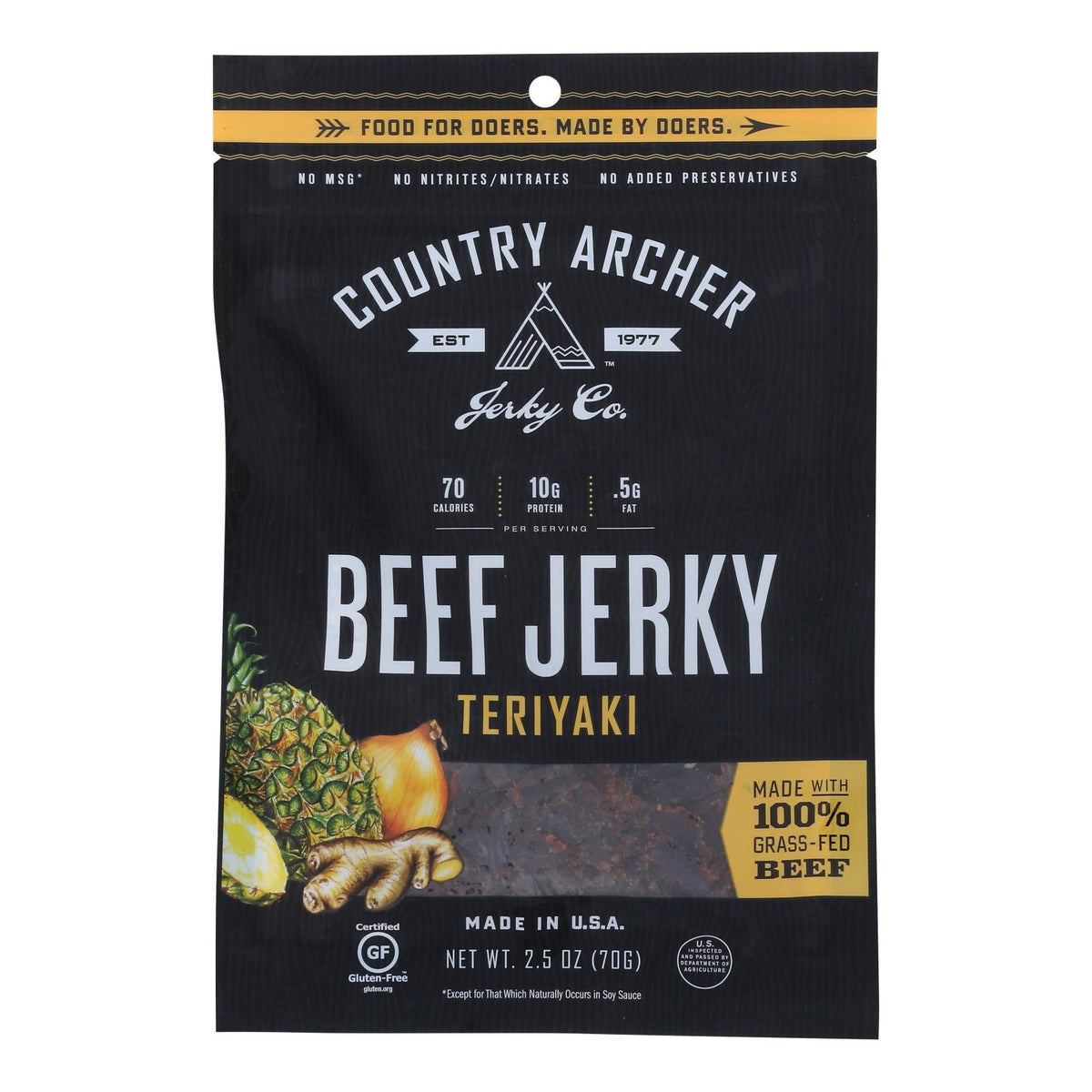 Country Archer Teriyaki Beef Jerky, 2.5 oz (Case of 12)
