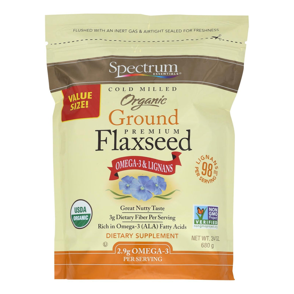 Spectrum Essentials Organic Premium Ground Flaxseed, 24 oz