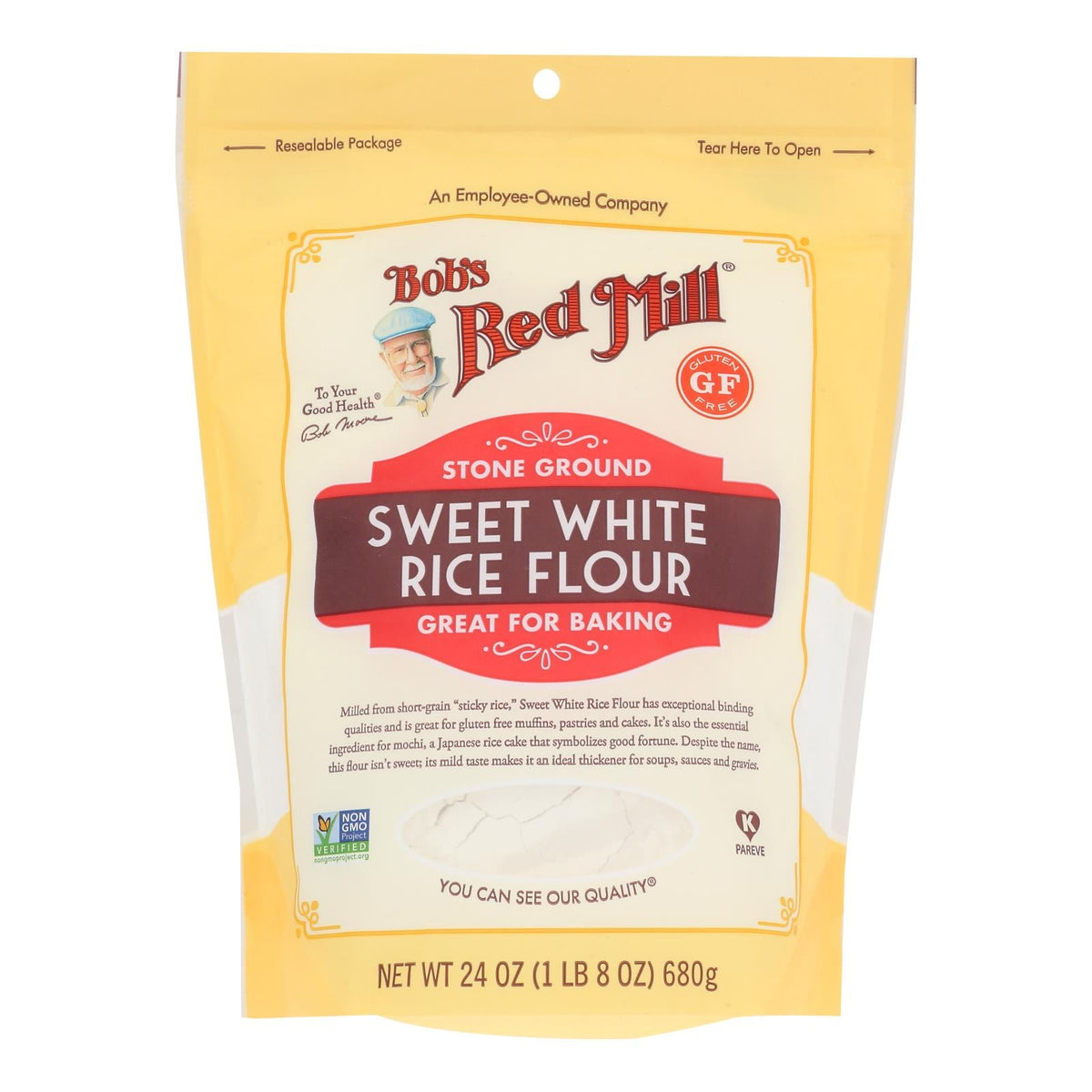 Bob's Red Mill Gluten Free Sweet White Rice Flour, 24 oz (Case of 4)