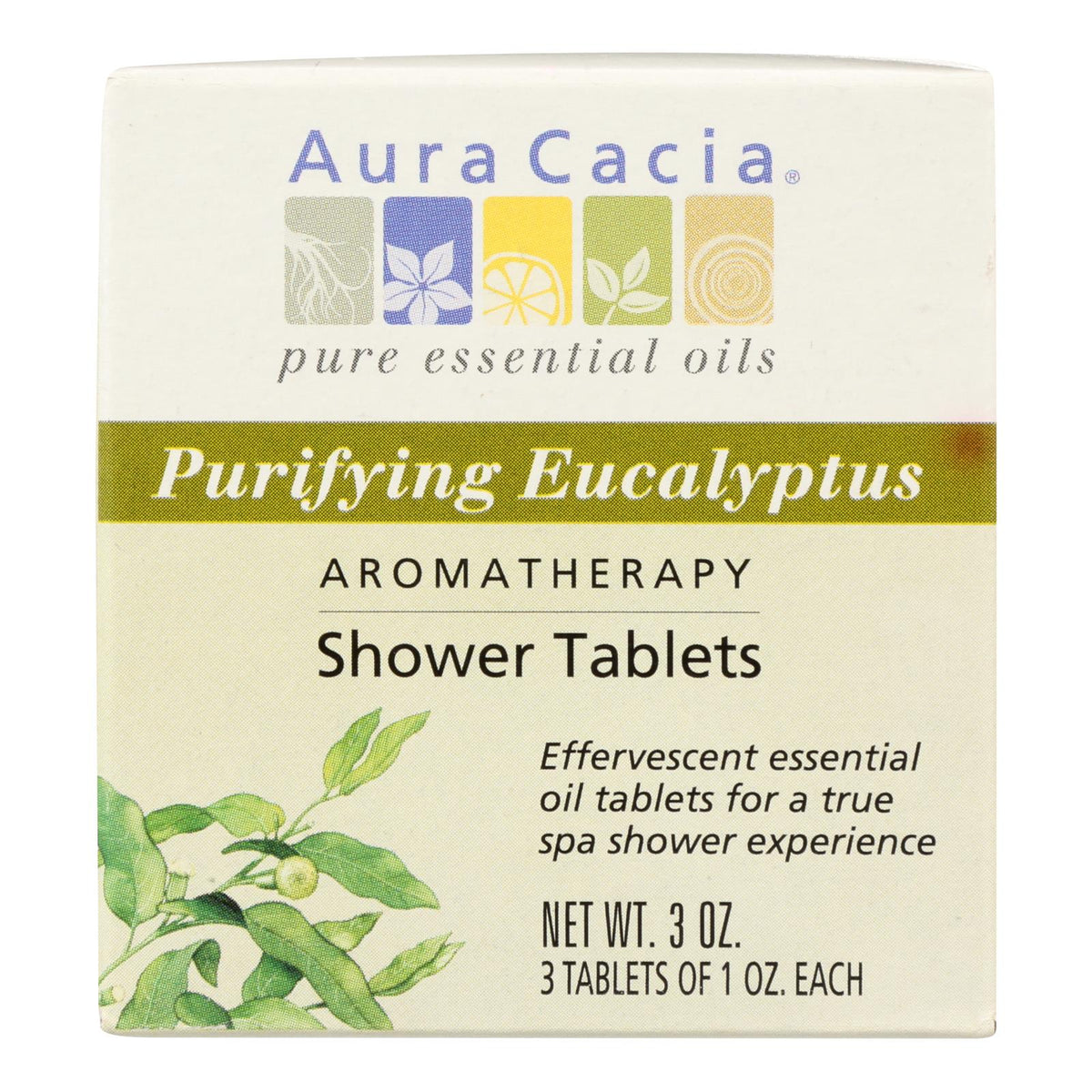 Aura Cacia Purifying Aromatherapy Shower Tablets, Eucalyptus (Case of 3)