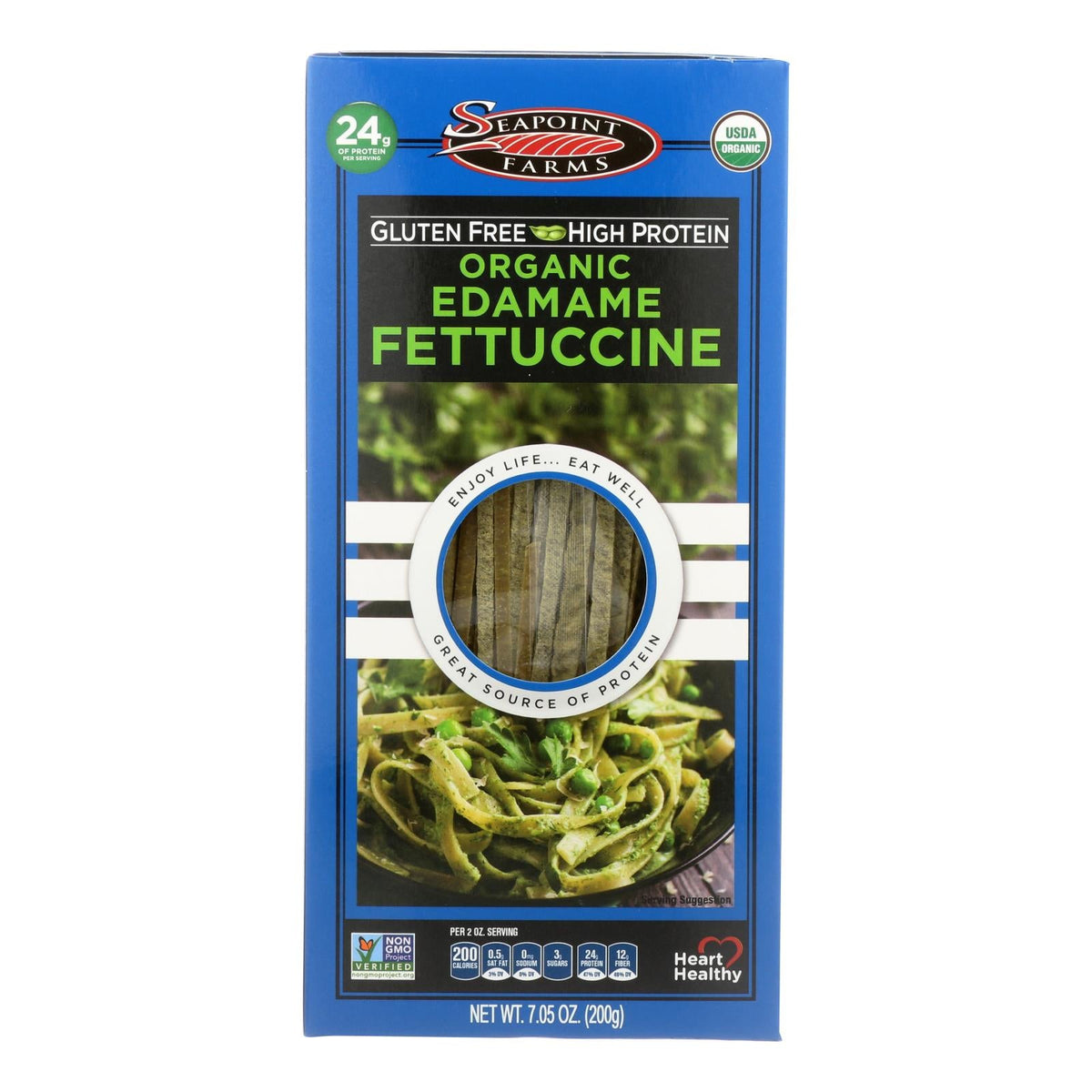 Seapoint Farms Edamame Fettuccine (Pack of 12 - 7.5 Oz.)