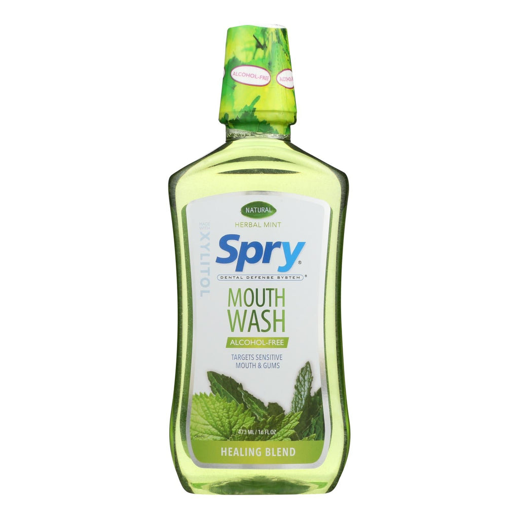 Spry Alcohol Free Herbal Mint Mouthwash, 16 fl oz