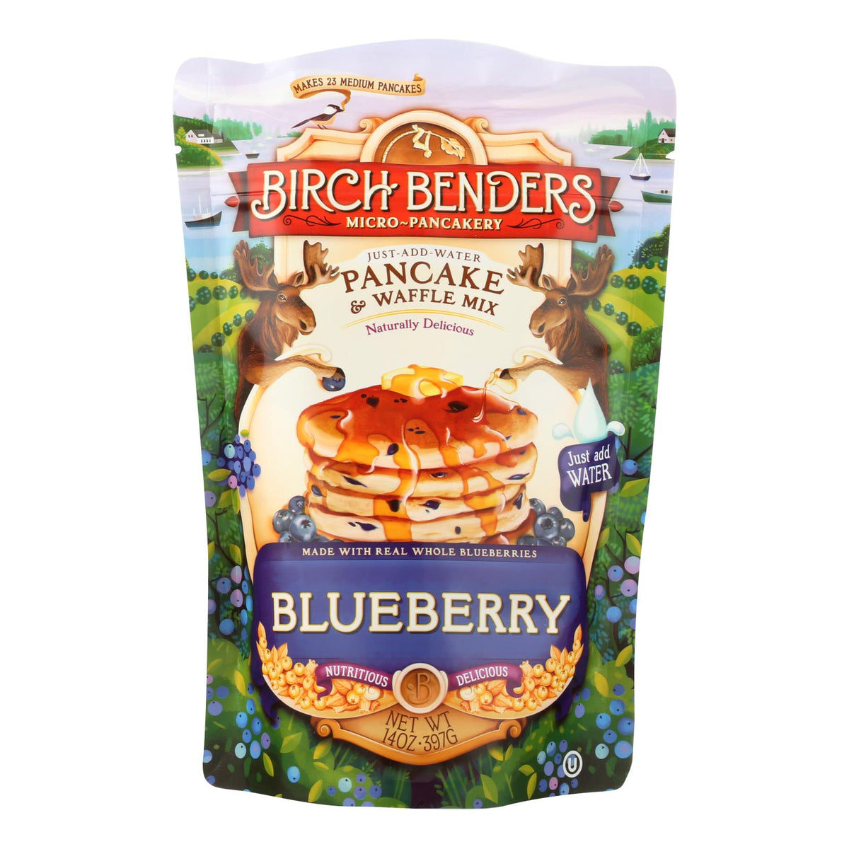 Birch Benders Blueberry Pancake & Waffle Mix, 14 oz (Case of 6)