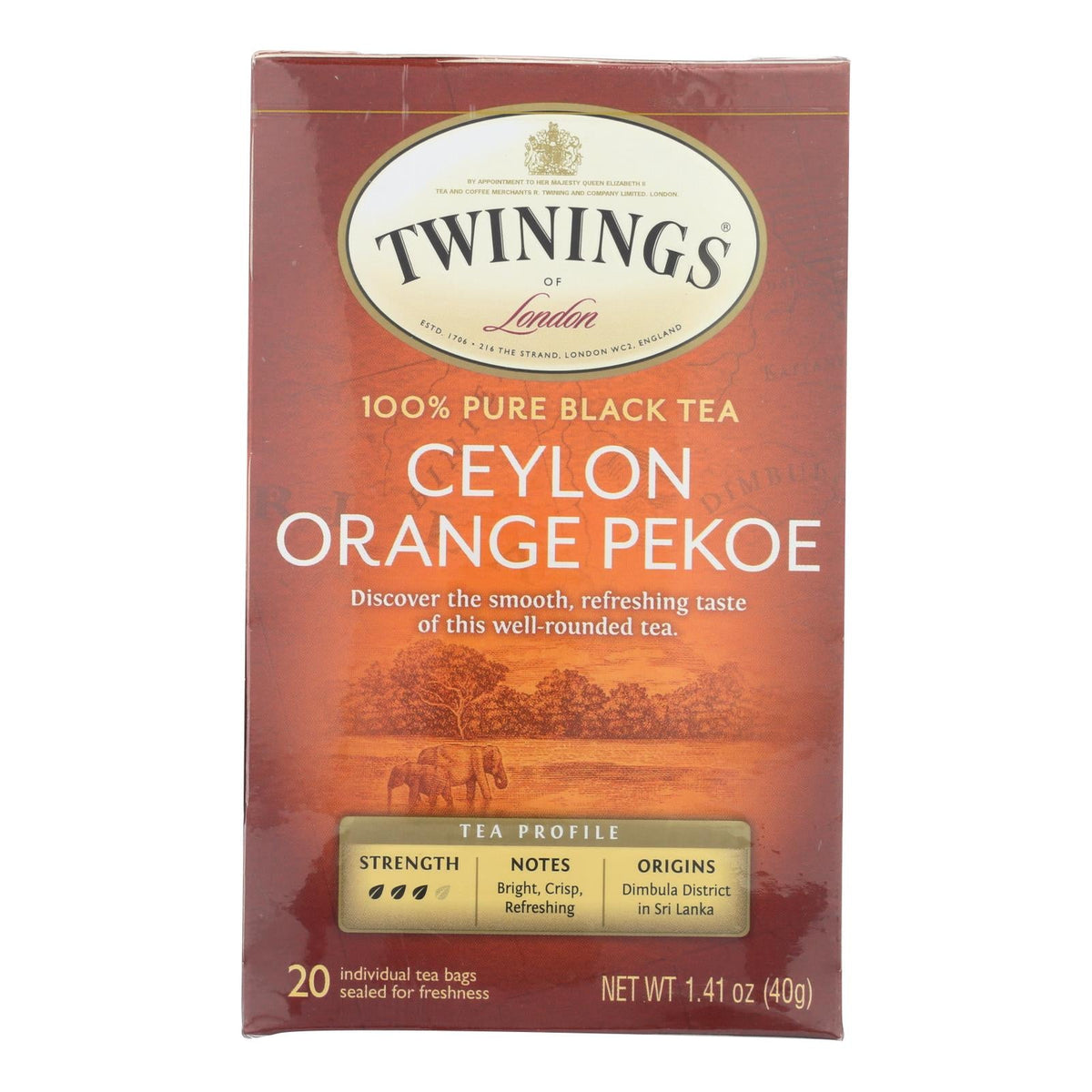 Twinings Ceylon Orange Pekoe Black Tea, 20 ct (Case of 6)