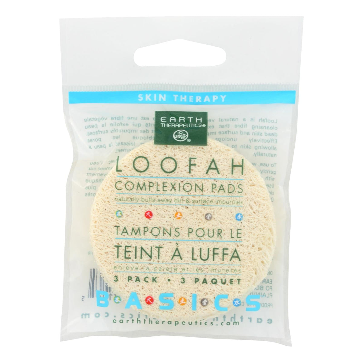 Earth Therapeutics Loofah Complexion Pads – 3 Pads – Case of 12