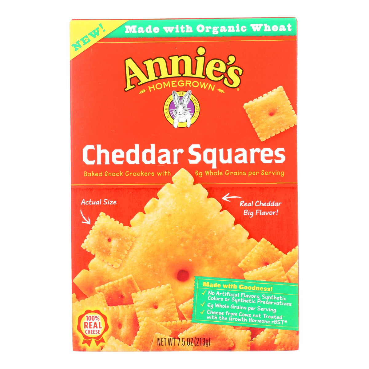 Annie's Homegrown Cheddar Squares, 7.5 oz (Case of 12)
