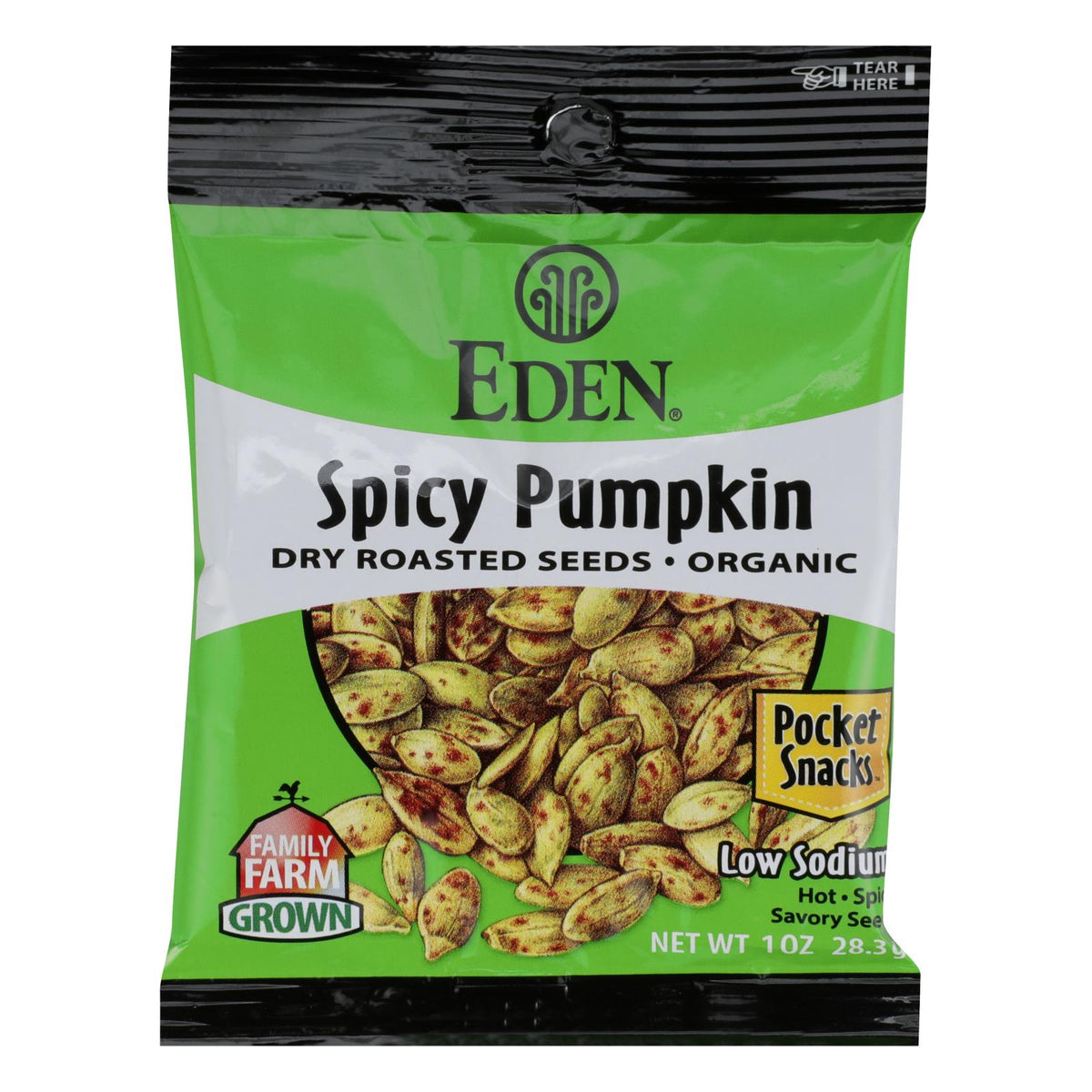 Eden Foods Organic Dry Roasted Pumpkin Seeds, Spicy, 1 oz (Case of 12)