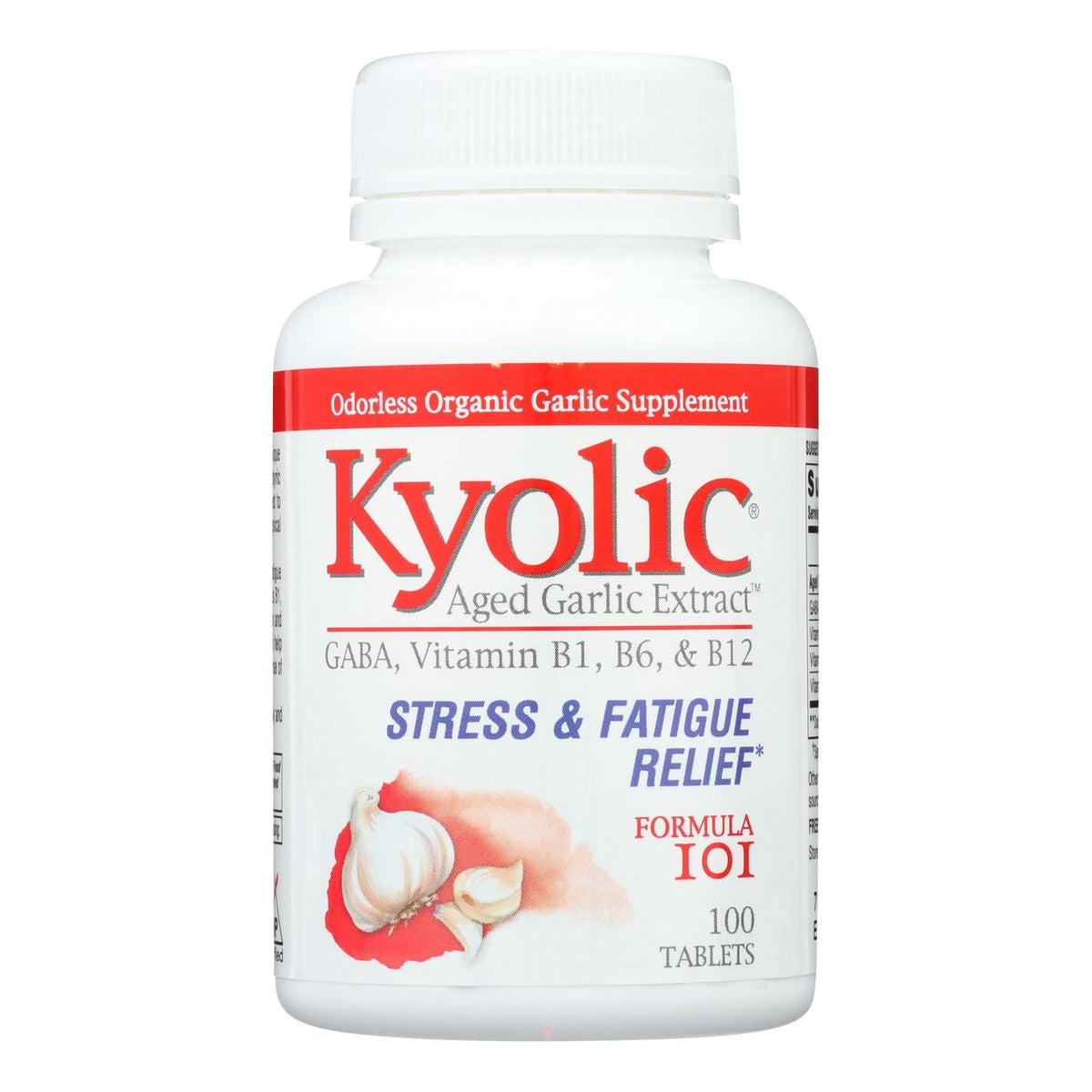 Kyolic Aged Garlic Extract Stress & Fatigue Relief Formula 101 (Pack of 100 Tablets)
