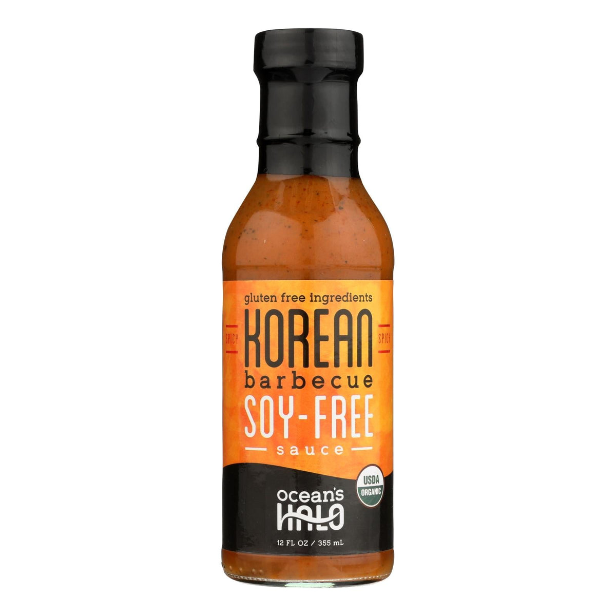 Ocean's Halo Spicy BBQ Sauce (Pack of 6 - 12 Fl Oz Each)