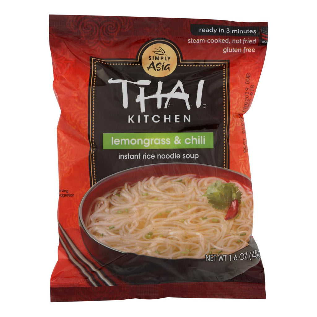 Thai Kitchen Instant Rice Noodle Soup, Lemongrass & Chili, 1.6 oz (Case of 6)