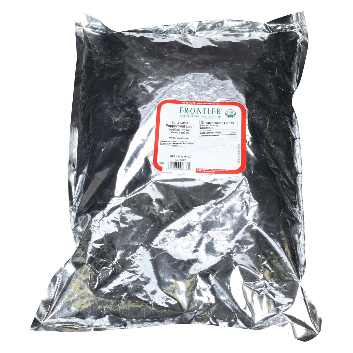 Frontier Herb Organic Peppermint Leaf Cut & Sifted - 1lb Single Bulk Item