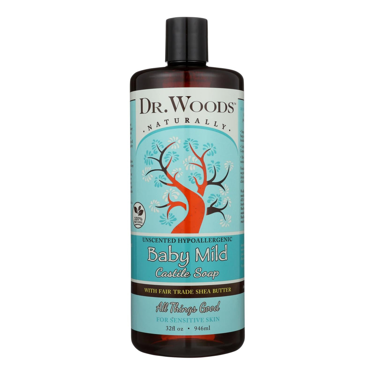 Dr. Woods Shea Vision Pure Castile Soap Baby Mild (32 Fl Oz) with Organic Shea Butter