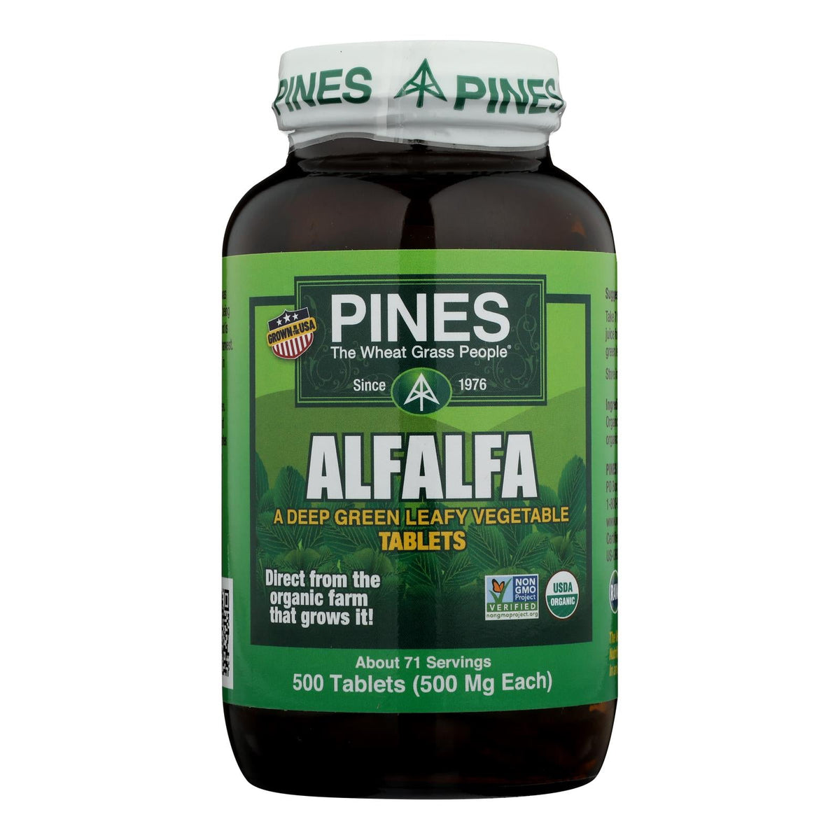 Pines International Organic Alfalfa, 500 Tablets