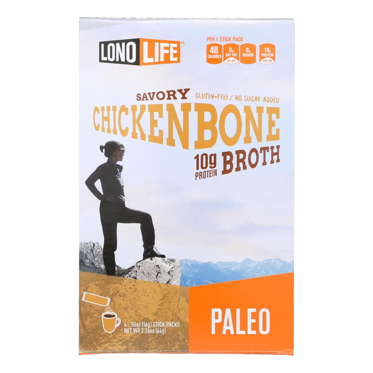 LonoLife Chicken Bone Broth, 4.56 oz (Case of 6)