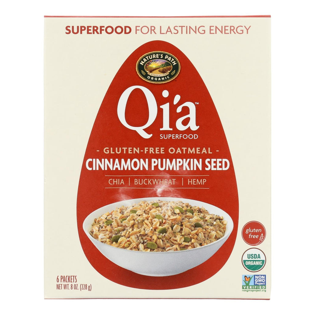 Nature's Path Organic Qi'a Superfood Hot Oatmeal, Cinnamon Pumpkin Seed, 8 oz (Case of 6)