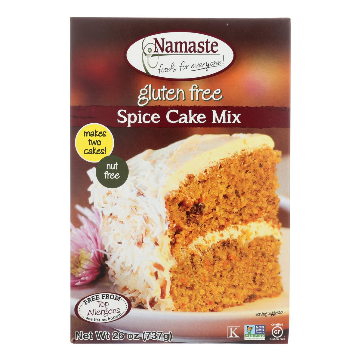 Namaste Foods Spice Carrot Cake Mix (Pack of 6 - 26 Oz.)