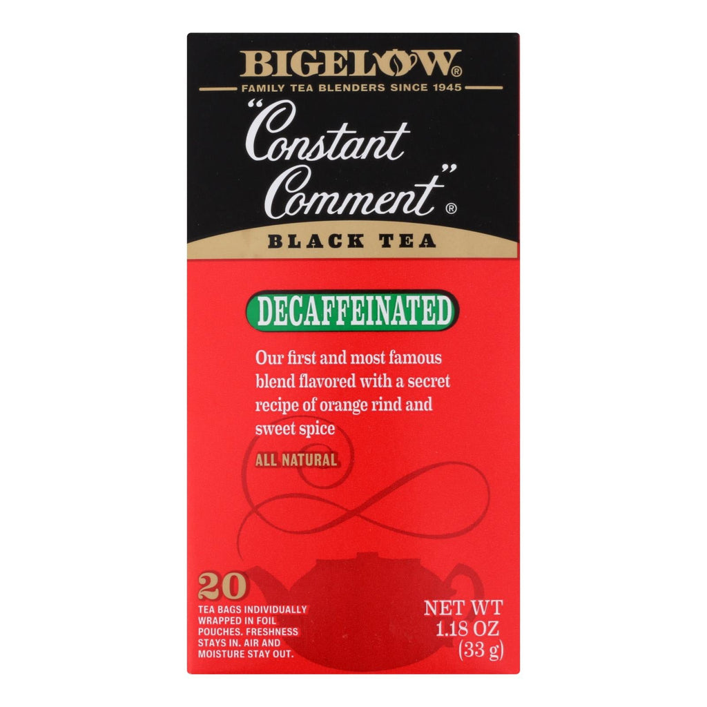 Bigelow Tea Constant Comment Decaffeinated Black Tea - 6 Case - 20 Bags