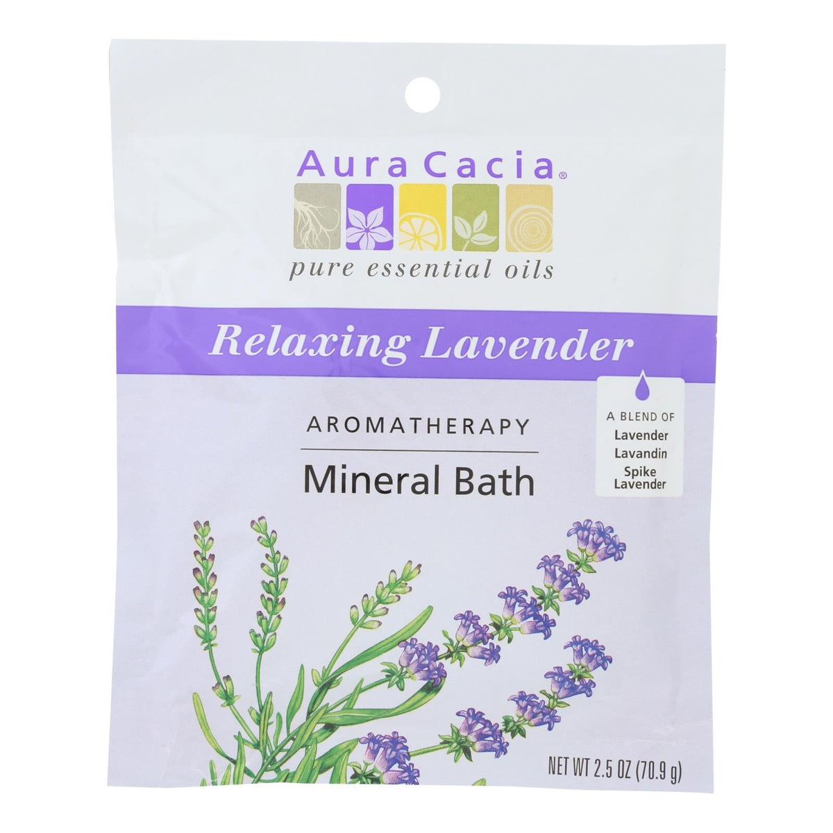 Aura Cacia Lavender Harvest Aromatherapy Mineral Bath, 2.5 oz (Case of 6)
