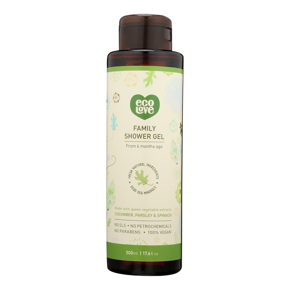 Ecolove Green Vegetables Family Shower Gel, 17.6 fl oz