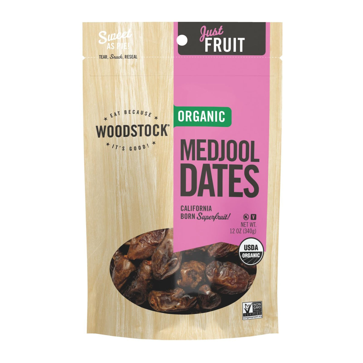 Woodstock Organic Unsweetened Medjool Dates, 12 oz (Case of 8)