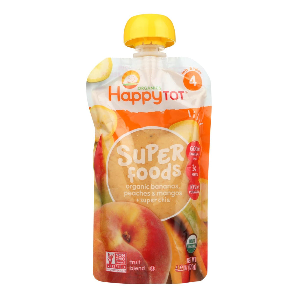 Happy Baby Happytot Organic Superfood, Banana Peach & Mango, 4.22 oz (Case of 16)