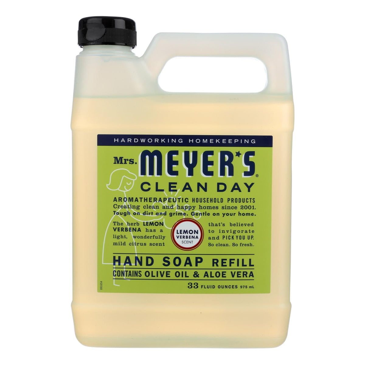 Mrs. Meyer's Clean Day Liquid Hand Soap Refill, Lemon Verbena, 33 fl oz (Case of 6)