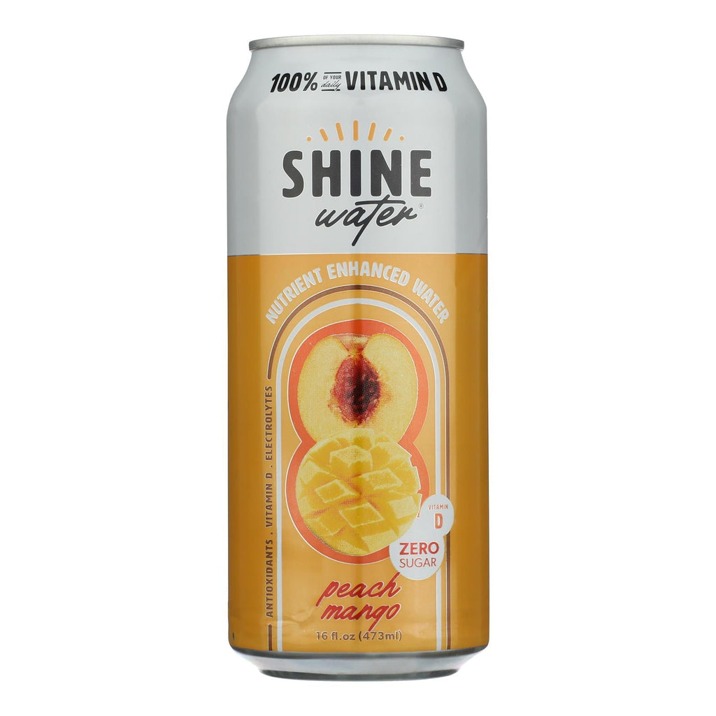 ShineWater Peach Mango Flavored Water, Case of 12, 16 Fluid Ounce Bottles