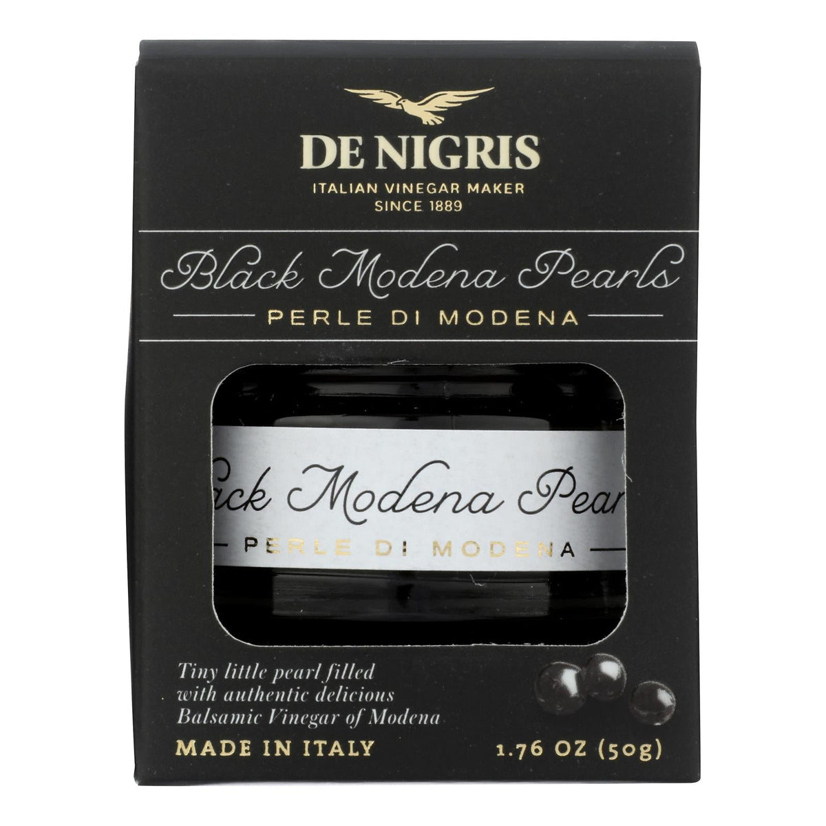 De Nigris Black Modena Pearls With Balsamic Vinegar, Case of 6, 1.76 oz