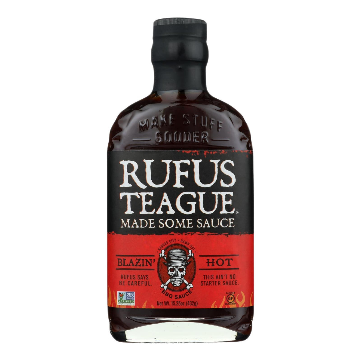 Rufus Teague Blazin' Hot BBQ Sauce, Case of 6, 16 Ounce