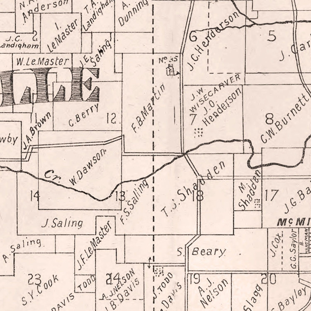 Vintage Map of Yamhill County, Oregon 1879