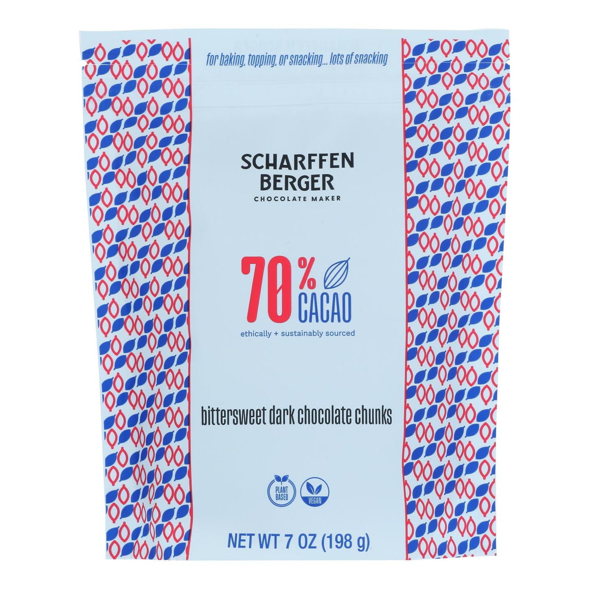 Scharffen Berger Bittersweet Dark Chocolate Baking Chunks, Case of 8, 7 Ounces