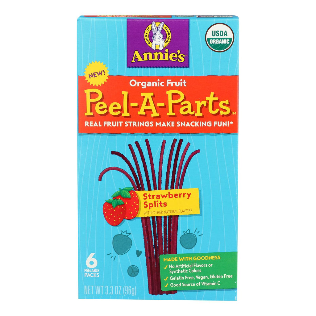 Annie's Strawberry Peel-a-Part Fruit Snacks, 3.3 oz (Case of 8)