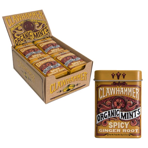 Clawhammer Ginger Root Mints, 1.07 oz (Case of 12)