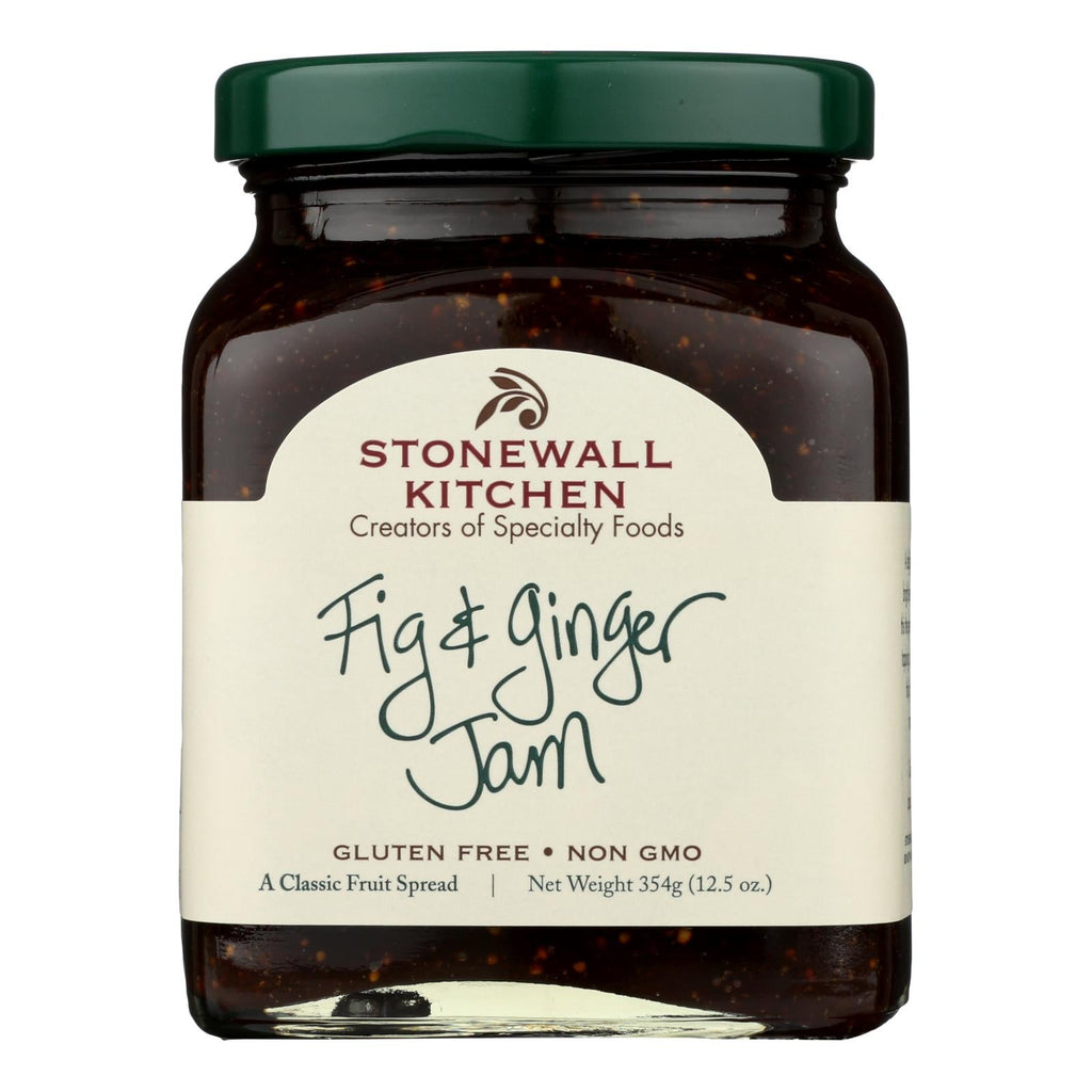 Stonewall Kitchen Fig & Ginger Jam 12.5 Oz (Case of 12) - Gourmet Fruit Spread for Scones & Glazes, GMO-Free