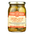 Yee-haw Sweet & Spicy Stackers Pickles w/ Habanero & Honey - Bread & Butter (Case of 6, 16oz Jars)