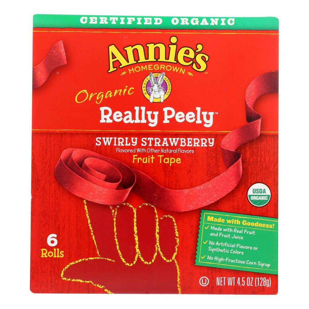 Annie's Really Peely Swirly Strawberry Fruit Tape, 4.5 oz (Case of 8)