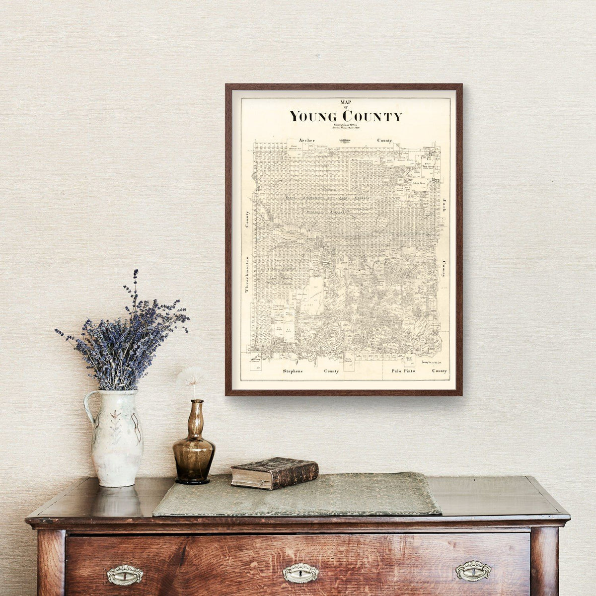 Vintage Map of Young County, Texas 1898