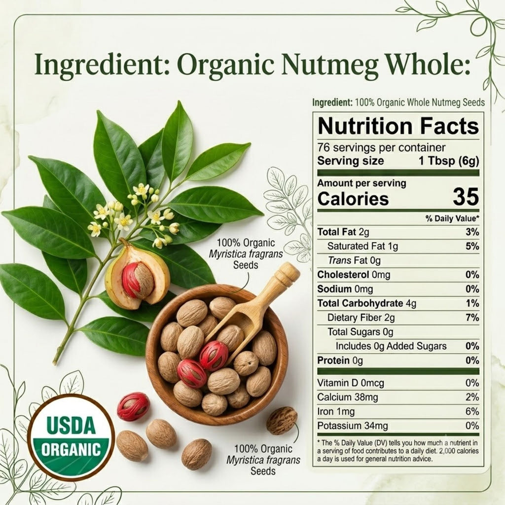 Organic Whole Nutmeg – Grate Fresh for Baking & Chai