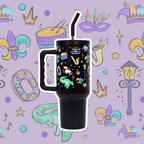 Watercolor Mardi Gras Glass Cups
