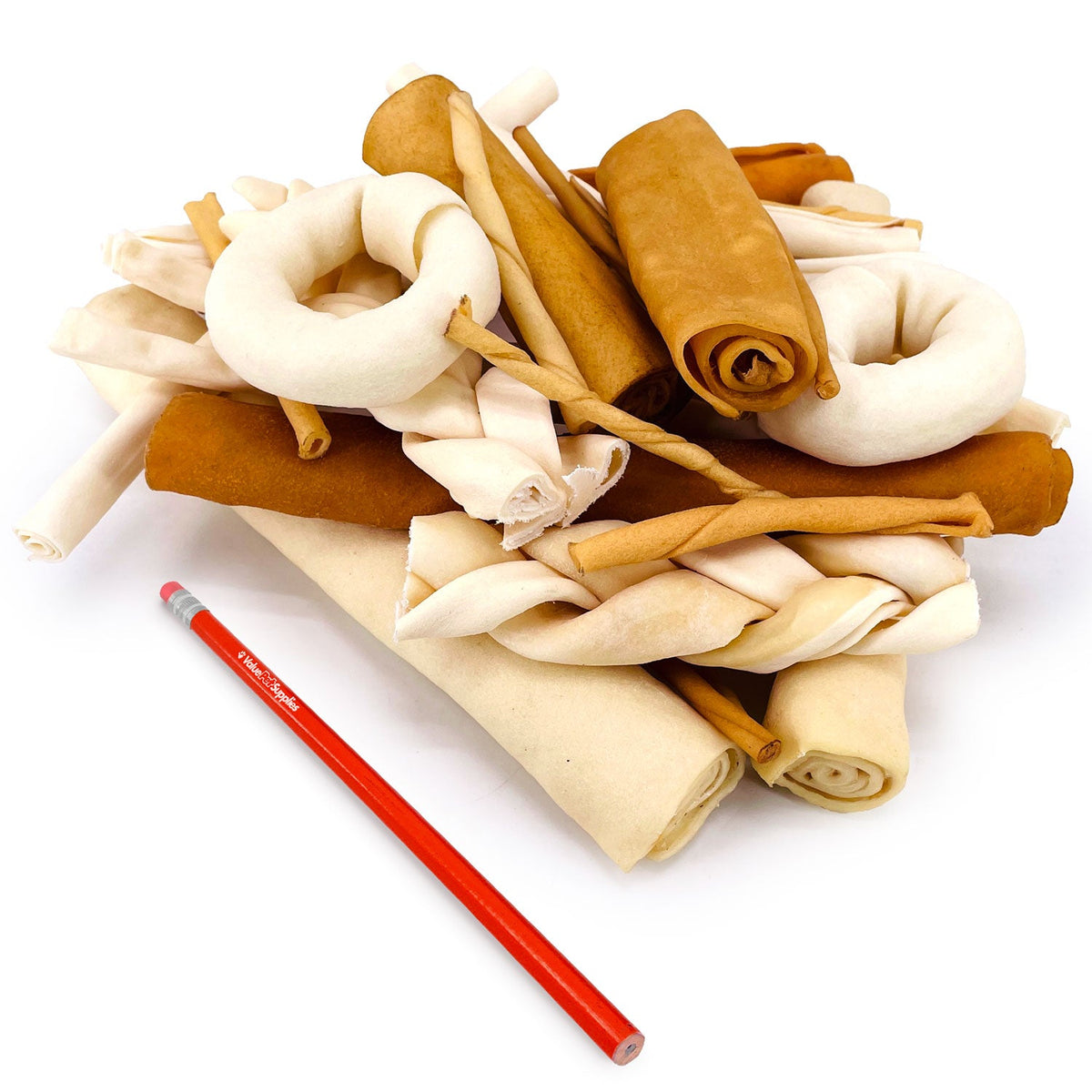 ValueBull USA Beef Rawhide, Varied Mix of Fun Shapes for Dogs, 2 Pound