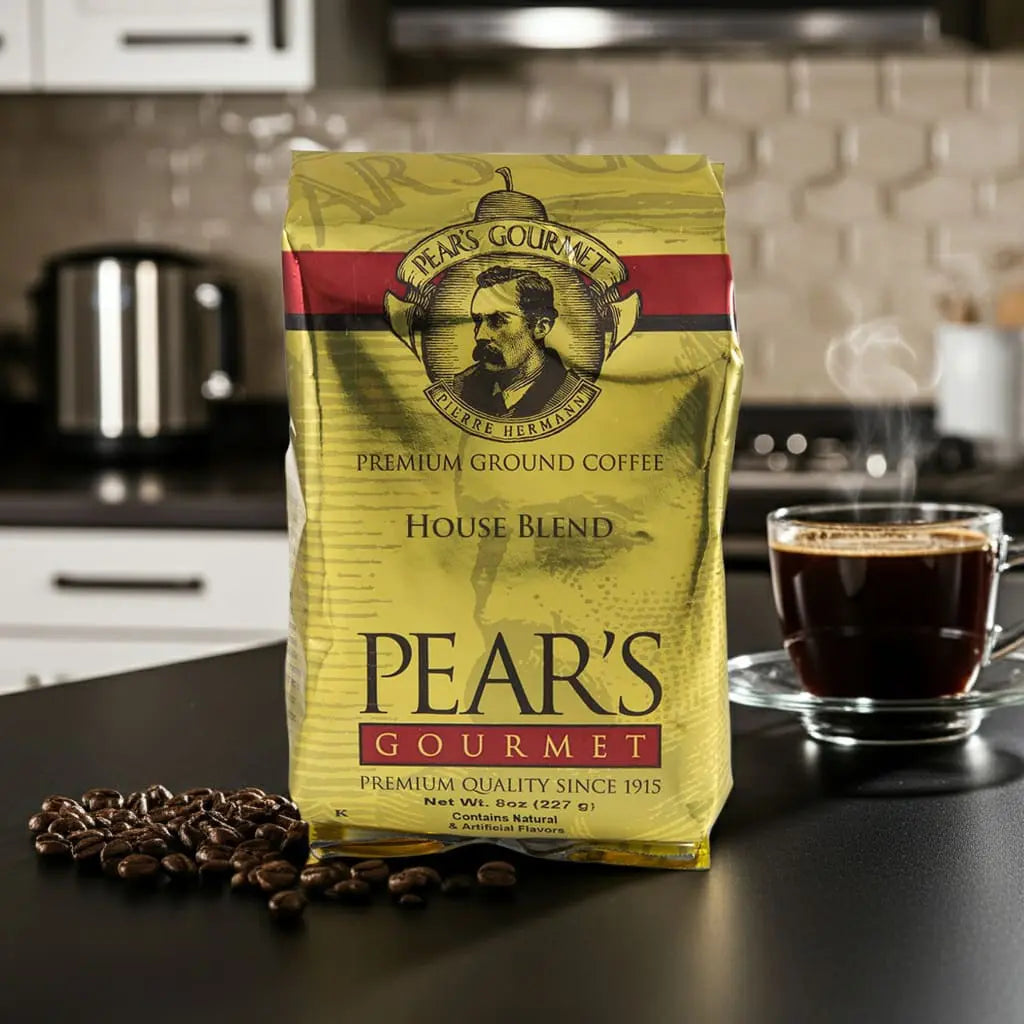 Pear's House Blend Decaffeinated Ground Coffee | Pack of 2 | 8 oz | Brenmar