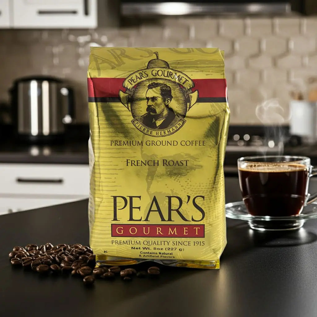 Pear's French Roast Ground Coffee | Pack of 2 | 8 oz | Brenmar