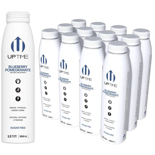 Uptime Sugar Free Blueberry Pomegranate Energy Drink, 12 fl oz (Case of 12)