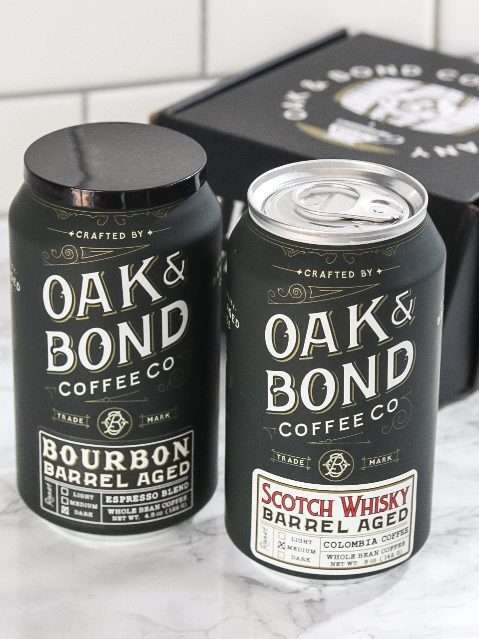 Scotch Whisky and Espresso Bourbon Barrel Aged Coffee Box