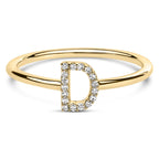 10K Yellow Gold Diamond Accent Initial “A-Z” Ring