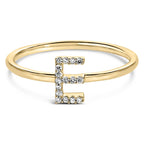 10K Yellow Gold Diamond Accent Initial “A-Z” Ring